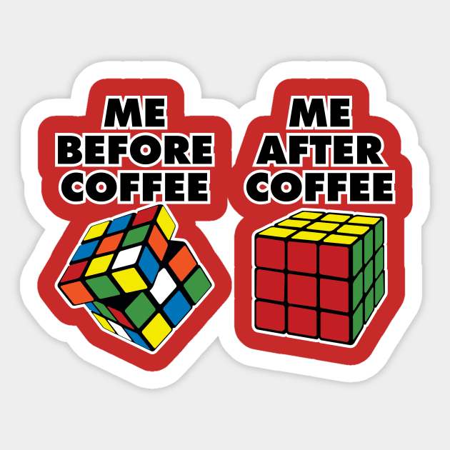 Me: Before and After Coffee Sticker by weaponology